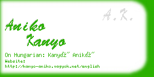 aniko kanyo business card